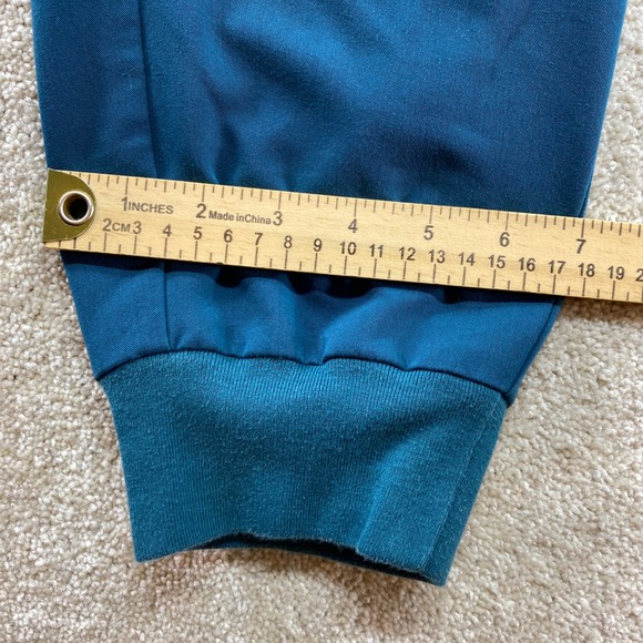FIGS Zamora Jogger Scrub Pants Womens Large Teal Blue Cargo Pocket Drawstring - Picture 7 of 11